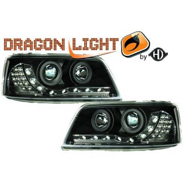 phares design dragon lights à fond noir