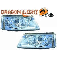 phares design dragon lights à fond chromé