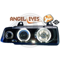 Set Phares Angel Eyes Noir Bmw E36