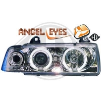 Set Phares Angel Eyes chromé Bmw E36