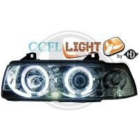 Set Phares Angel Eyes chromé CCFL Bmw E36