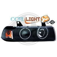 Set Phares Angel Eyes noir CCFL Bmw E36